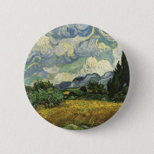 Badge Rond 5 Cm Champ de blé avec cyprès,Vincent Van Gogh