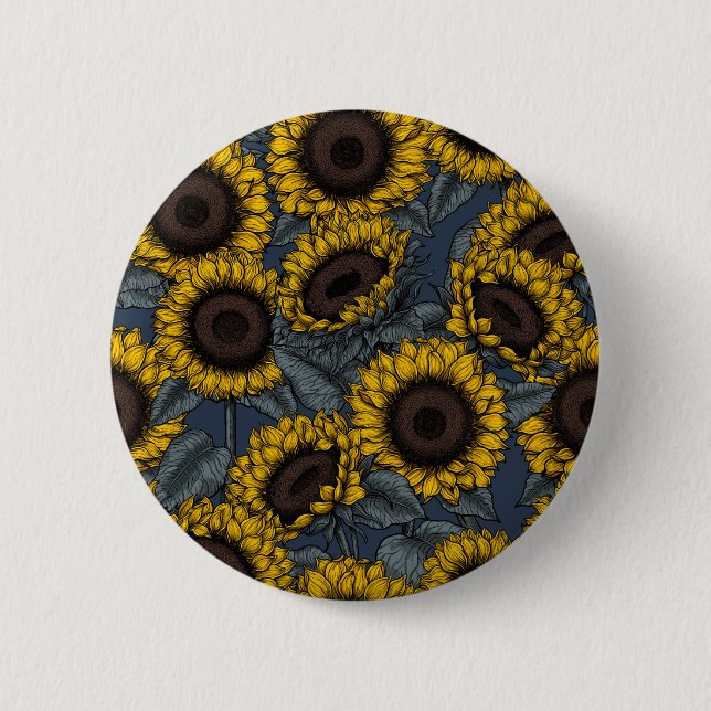 Badge Rond 5 Cm Champ de tournesol 2 (Devant)
