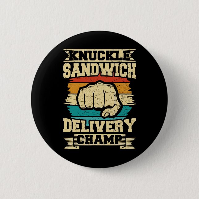 Badge Rond 5 Cm Champ livraison sandwich Knuckle (Devant)