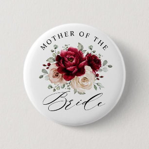 Badge Rond 5 Cm Champagne de Bourgogne Ivory Mauve Mère de la Mari