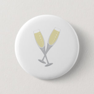 Badge Rond 5 Cm Champagne Flutes