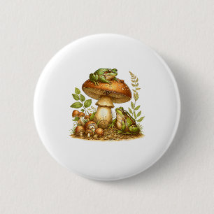 Badge Rond 5 Cm Champignon de grenouille esthétique Cottagecore Go