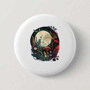 Badge Rond 5 Cm Champignon drôle d'esthétique Goblincore et Cottag