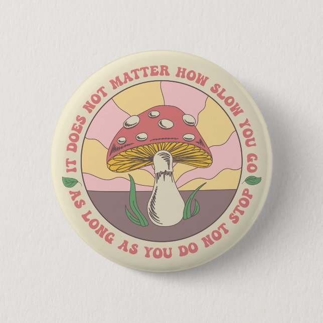Badge Rond 5 Cm Champignon motivationnel Super vintage (Devant)