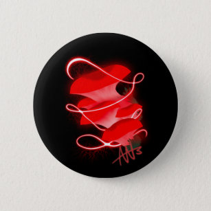 Badge Rond 5 Cm Champignons rouges brillants d'huître enchantés