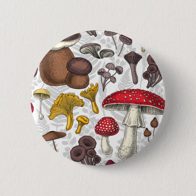 Badge Rond 5 Cm Champignons sauvages (Devant)