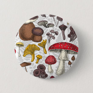 Badge Rond 5 Cm Champignons sauvages