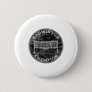 Badge Rond 5 Cm Champion de Badminton Compétitif Famille Jardin Sp