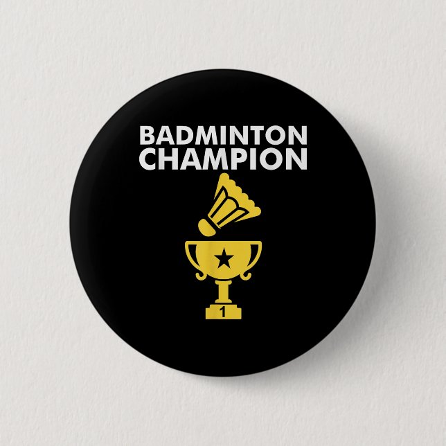 Badge Rond 5 Cm Champion de Badminton Volant  (Devant)