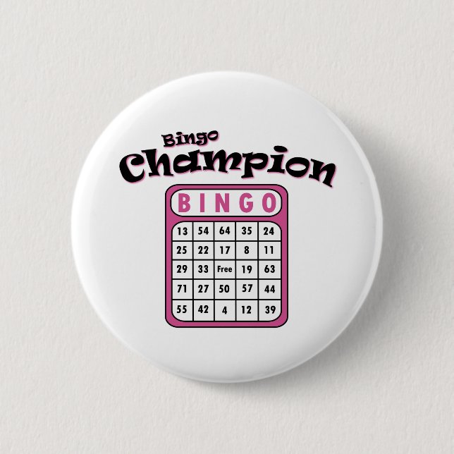 Badge Rond 5 Cm Champion de Bingo (Devant)