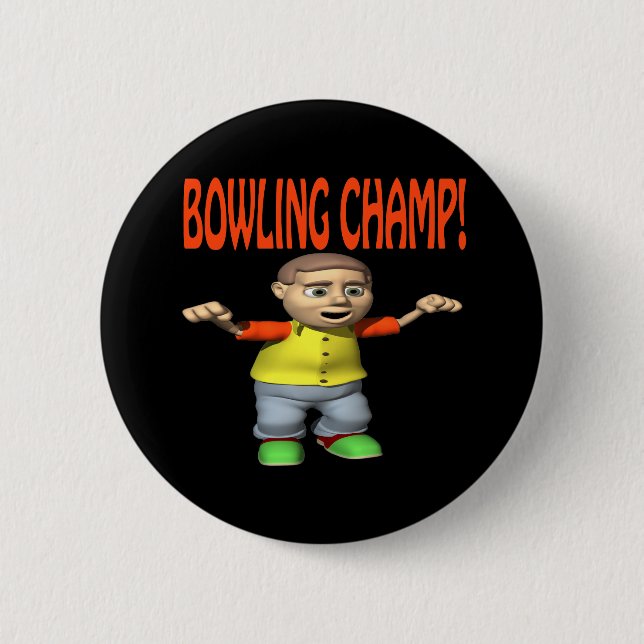 Badge Rond 5 Cm Champion de bowling (Devant)
