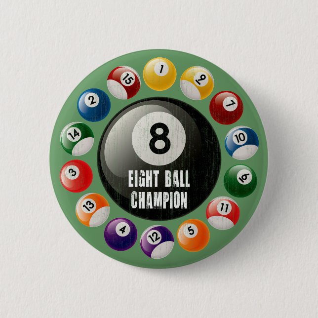 BADGE ROND 5 CM CHAMPION DE HUIT BOULES (Devant)