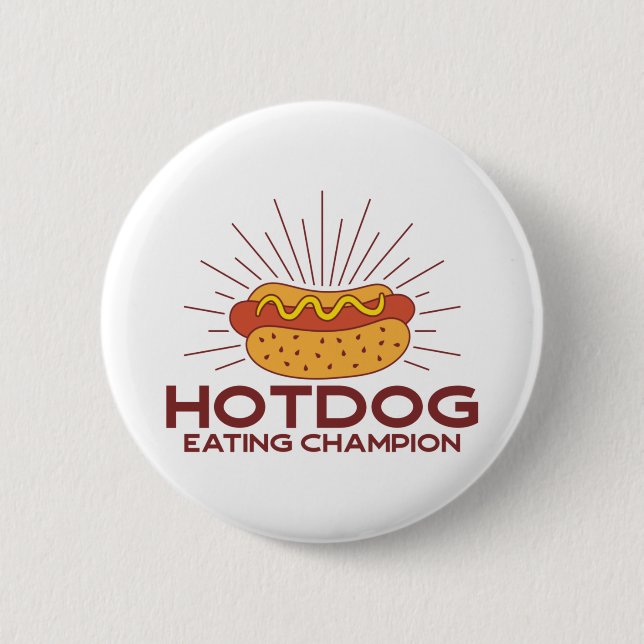 Badge Rond 5 Cm Champion de la mangeoire Hotdog (Devant)