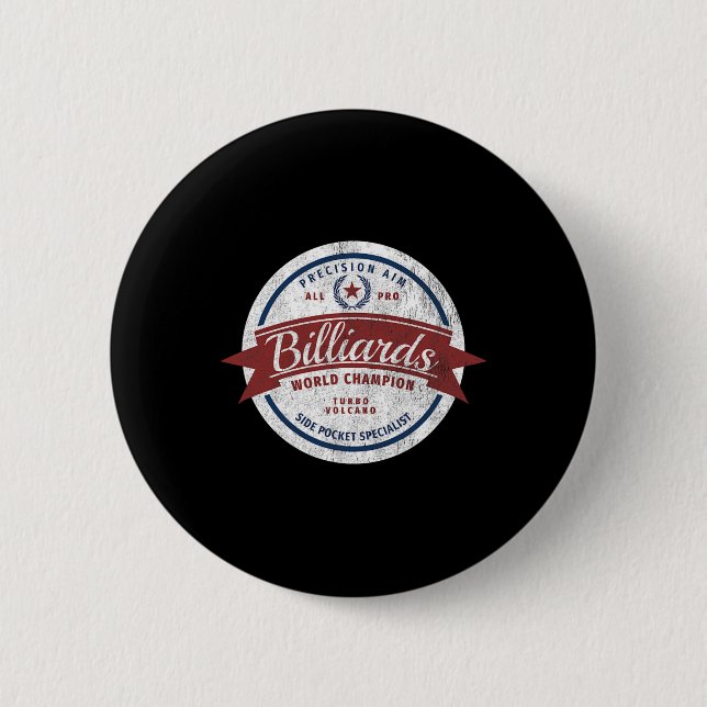 Badge Rond 5 Cm Champion du monde de billard Retro "side Pocket Sp (Devant)