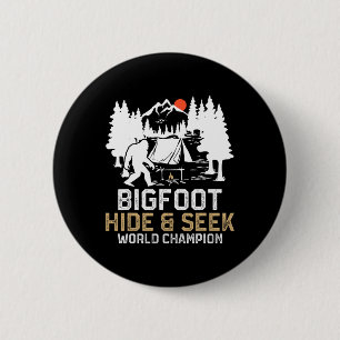 Badge Rond 5 Cm Champion du Monde de Cache-Cache de Bigfoot Drôle