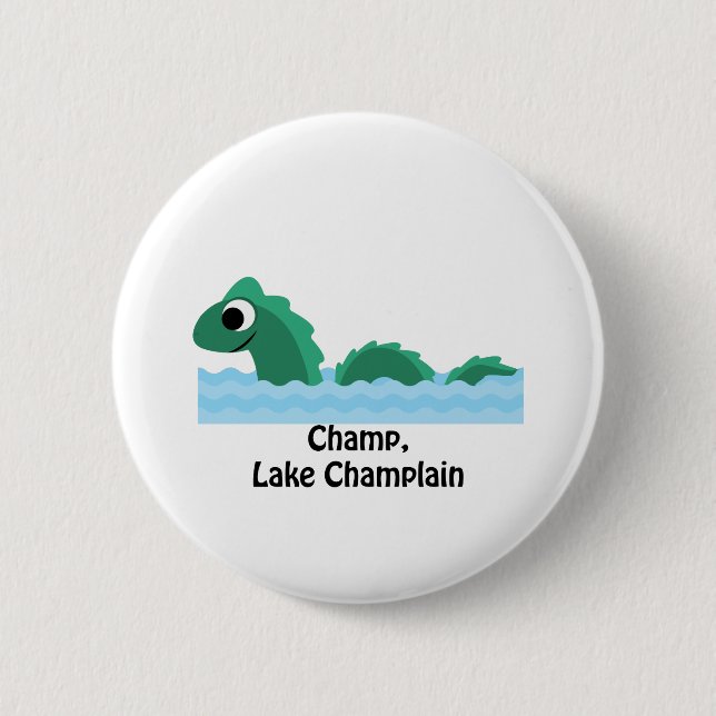 Badge Rond 5 Cm Champion, lac Champlain (Devant)