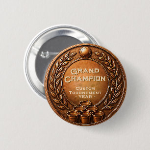 Badge Rond 5 Cm Championnat du Tournoi de Beer Pong de la Médaille