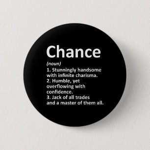 Badge Rond 5 Cm Chance Définition Nom personnalisé Amusant Anniver