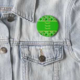 Badge Rond 5 Cm chance, fer à cheval, bon, chanceux, fortune, bois