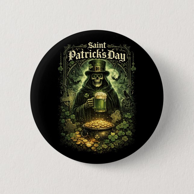Badge Rond 5 Cm Chance Sombre de la Saint-Patrick (Devant)