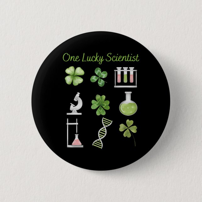 Badge Rond 5 Cm Chanceux d'être béchers de science chimie scientif (Devant)
