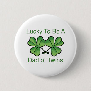 Badge Rond 5 Cm Chanceux pour être papa jumeau