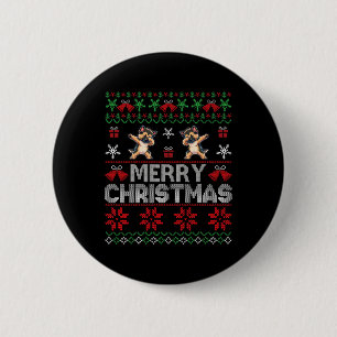 Badge Rond 5 Cm Chandail de Noël moche berger allemand Xmas chien