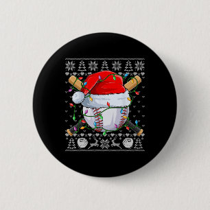 Badge Rond 5 Cm Chandail De Noël S Hommes Garçons Enfants Baseball