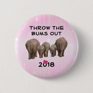 Badge Rond 5 Cm Change Date to 2020 Pink Hat Throw the Bum Out