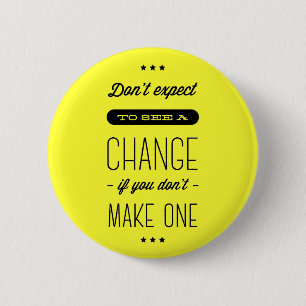 Badge Rond 5 Cm Changement, succès, objectifs Motivation Jaune Pi