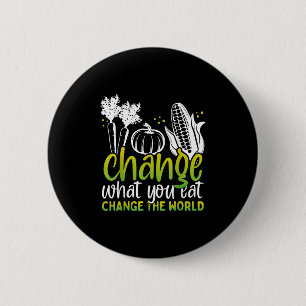 Badge Rond 5 Cm Changez Ce Que Vous Mangez Funny World Vegan Sensi