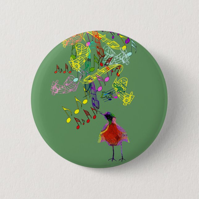 Badge Rond 5 Cm Chant d'oiseaux (Devant)