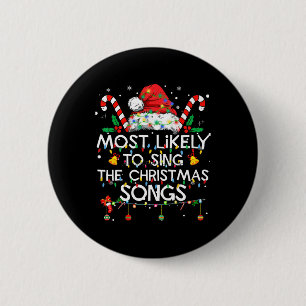 Badge Rond 5 Cm Chanter Chansons De Noël Fami De Noël