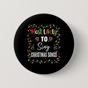 Badge Rond 5 Cm Chanter Chants Chansons De Noël Famille Matchin