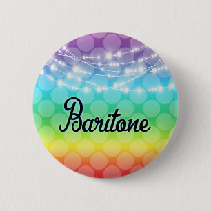 Badge Rond 5 Cm Chanteur Baritone Rainbow LGBT Gay Lights
