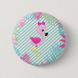 Badge Rond 5 Cm Chapa Flamenco Rosa Baby