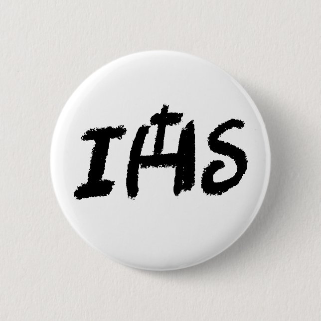 Badge Rond 5 Cm Chapa pin con motivo católico IHS (Devant)