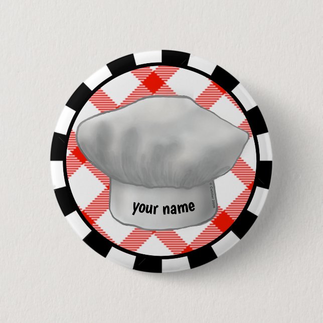 Badge Rond 5 Cm Chapeau de Chef (Devant)