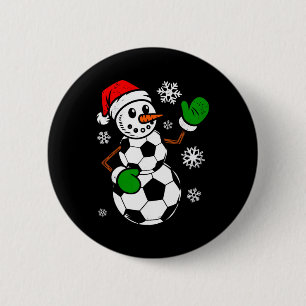 Badge Rond 5 Cm Chapeau de Noël de footballeur Bonhomme de neige N