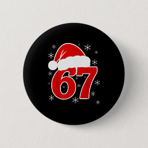 Badge Rond 5 Cm Chapeau de Noël de Santa Six Seven 6 7 67 Meme Gen