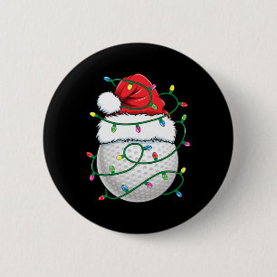 Badge Rond 5 Cm Chapeau de Père Noël de balle de golf Hommes Femme