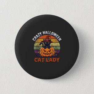 Badge Rond 5 Cm Chapeau de sorcière de citrouille noire de dame de
