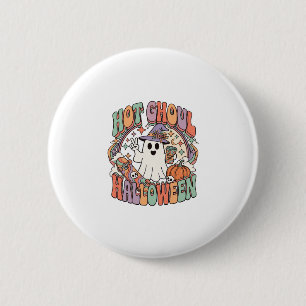 Badge Rond 5 Cm Chapeau de sorcière fantôme Halloween Ghoul Skateb
