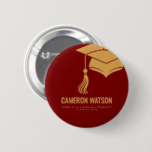 Badge Rond 5 Cm Chapeau minimaliste moderne et remise des diplômes
