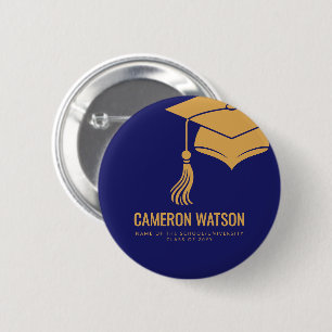 Badge Rond 5 Cm Chapeau minimaliste moderne et remise des diplômes