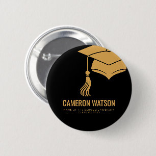 Badge Rond 5 Cm Chapeau minimaliste moderne et remise des diplômes