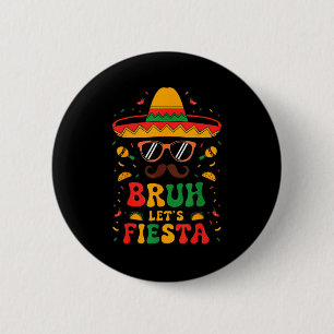 Badge Rond 5 Cm Chapeau visage cinq mai mec laissons fête mexicain