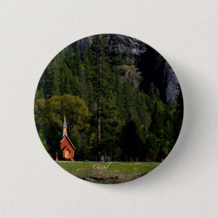 Badge Rond 5 Cm Chapelle de Yosemite