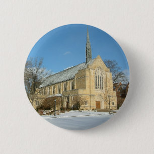 Badge Rond 5 Cm Chapelle Harbison en hiver au Grove City College