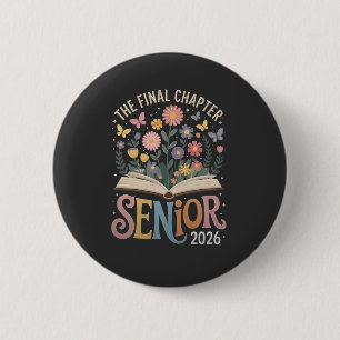 Badge Rond 5 Cm Chapitre Final Fleur de graduation senior 2026